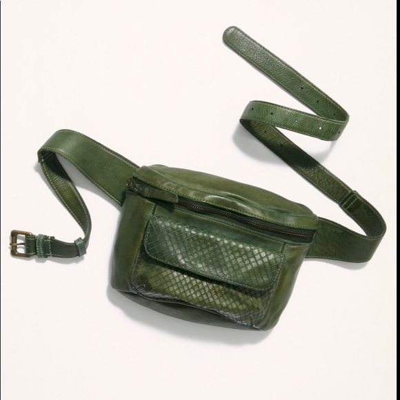 Free People Handbags - Green leather Fanny pack